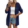 Zeagoo Womens 2026 Summer Crochet Cardigan Sweaters Lightweight Long Sleeve Open Front Kimono Boho Knit Cover Ups(Navy Blue)