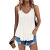Zeagoo Womens Loose Tank Tops Flowy Backless Camis Tanks Shirt, 2-White, Small, Sleeveless