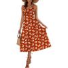 Zeagoo Womens Summer Dress Casual Flutter Boho Floral V Neck Flowy Midi A-Line Beach Vacation Sundresses with Pockets(Red)