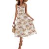 Zeagoo Womens Summer Dress Casual Flutter Boho Floral V Neck Flowy Midi A-Line Beach Vacation Sundresses with Pockets(Yellow Floral)