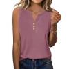 Zeagoo Womens Summer Tank Tops 2025 Loose Button Down V Neck Flowy Summer Tops Cute Sleeveless Shirts Purple