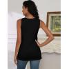 zeagoo Tank Tops for Women 2026 Summer Square Neck Loose Fit Side Split Casual Flowy Sleeveless Shirts S-XXL(Balck&rose Red)