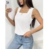 zeagoo Tank Tops for Women 2026 Summer Square Neck Loose Fit Side Split Casual Flowy Sleeveless Shirts S-XXL(Black&white)