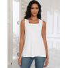 zeagoo Tank Tops for Women 2026 Summer Square Neck Loose Fit Side Split Casual Flowy Sleeveless Shirts S-XXL(Black&white)