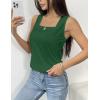 zeagoo Tank Tops for Women 2026 Summer Square Neck Loose Fit Side Split Casual Flowy Sleeveless Shirts S-XXL(Dark Green)