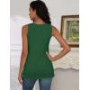 zeagoo Tank Tops for Women 2026 Summer Square Neck Loose Fit Side Split Casual Flowy Sleeveless Shirts S-XXL(Dark Green)