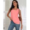 zeagoo Tank Tops for Women 2026 Summer Square Neck Loose Fit Side Split Casual Flowy Sleeveless Shirts S-XXL(Flesh Pink)