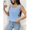 zeagoo Tank Tops for Women 2026 Summer Square Neck Loose Fit Side Split Casual Flowy Sleeveless Shirts S-XXL(Navy Blue)