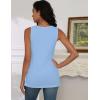 zeagoo Tank Tops for Women 2026 Summer Square Neck Loose Fit Side Split Casual Flowy Sleeveless Shirts S-XXL(Navy Blue)