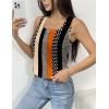 zeagoo Tank Tops for Women 2026 Summer Square Neck Loose Fit Side Split Casual Flowy Sleeveless Shirts S-XXL(Orange Black Stripe)