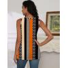 zeagoo Tank Tops for Women 2026 Summer Square Neck Loose Fit Side Split Casual Flowy Sleeveless Shirts S-XXL(Orange Black Stripe)