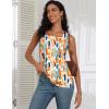 zeagoo Tank Tops for Women 2026 Summer Square Neck Loose Fit Side Split Casual Flowy Sleeveless Shirts S-XXL(Orange Green Color Blocked)