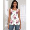zeagoo Tank Tops for Women 2026 Summer Square Neck Loose Fit Side Split Casual Flowy Sleeveless Shirts S-XXL(Pink Flower)