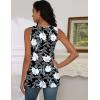 zeagoo Tank Tops for Women 2026 Summer Square Neck Loose Fit Side Split Casual Flowy Sleeveless Shirts S-XXL(White Flower)