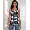 zeagoo Tank Tops for Women 2026 Summer Square Neck Loose Fit Side Split Casual Flowy Sleeveless Shirts S-XXL(White Flower)