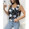 zeagoo Tank Tops for Women 2026 Summer Square Neck Loose Fit Side Split Casual Flowy Sleeveless Shirts S-XXL(White Flower)