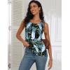 zeagoo Tank Tops for Women 2026 Summer Square Neck Loose Fit Side Split Casual Flowy Sleeveless Shirts S-XXL(White Leaf)