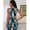 zeagoo Tank Tops for Women 2026 Summer Square Neck Loose Fit Side Split Casual Flowy Sleeveless Shirts S-XXL(White Leaf)