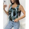 zeagoo Tank Tops for Women 2026 Summer Square Neck Loose Fit Side Split Casual Flowy Sleeveless Shirts S-XXL(White Leaf)
