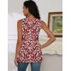 zeagoo Tank Tops for Women 2026 Summer Square Neck Loose Fit Side Split Casual Flowy Sleeveless Shirts S-XXL(White&black White Flower)
