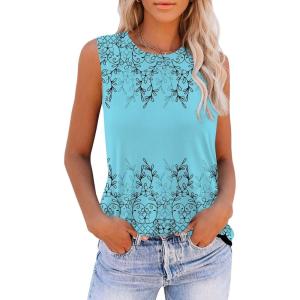 Zeagoo Womens 2026 Tank Tops Casual Crewneck Sleeveless T Shirts Loose Fit Summer Tunic Blouse(1-sf314)