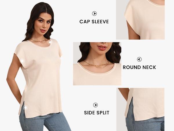 imageZeagoo Sweater Vest Women Crew Neck Loose Fit Knit Lightweight T Shirts Pullover Casual Summer OutfitsLight Khaki