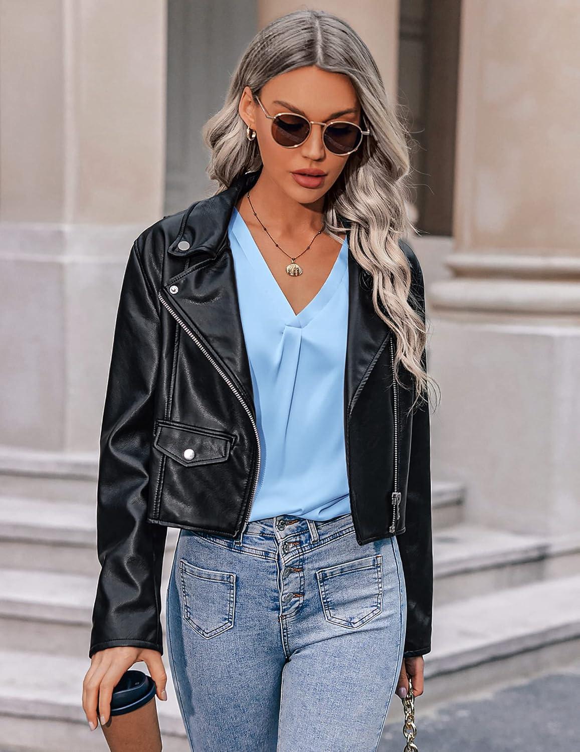 imageZeagoo Womens 2025 Silk Satin Tank Tops V Neck Casual Cami Sleeveless Camisole Blouses Summer Basic Tank ShirtA Light Blue