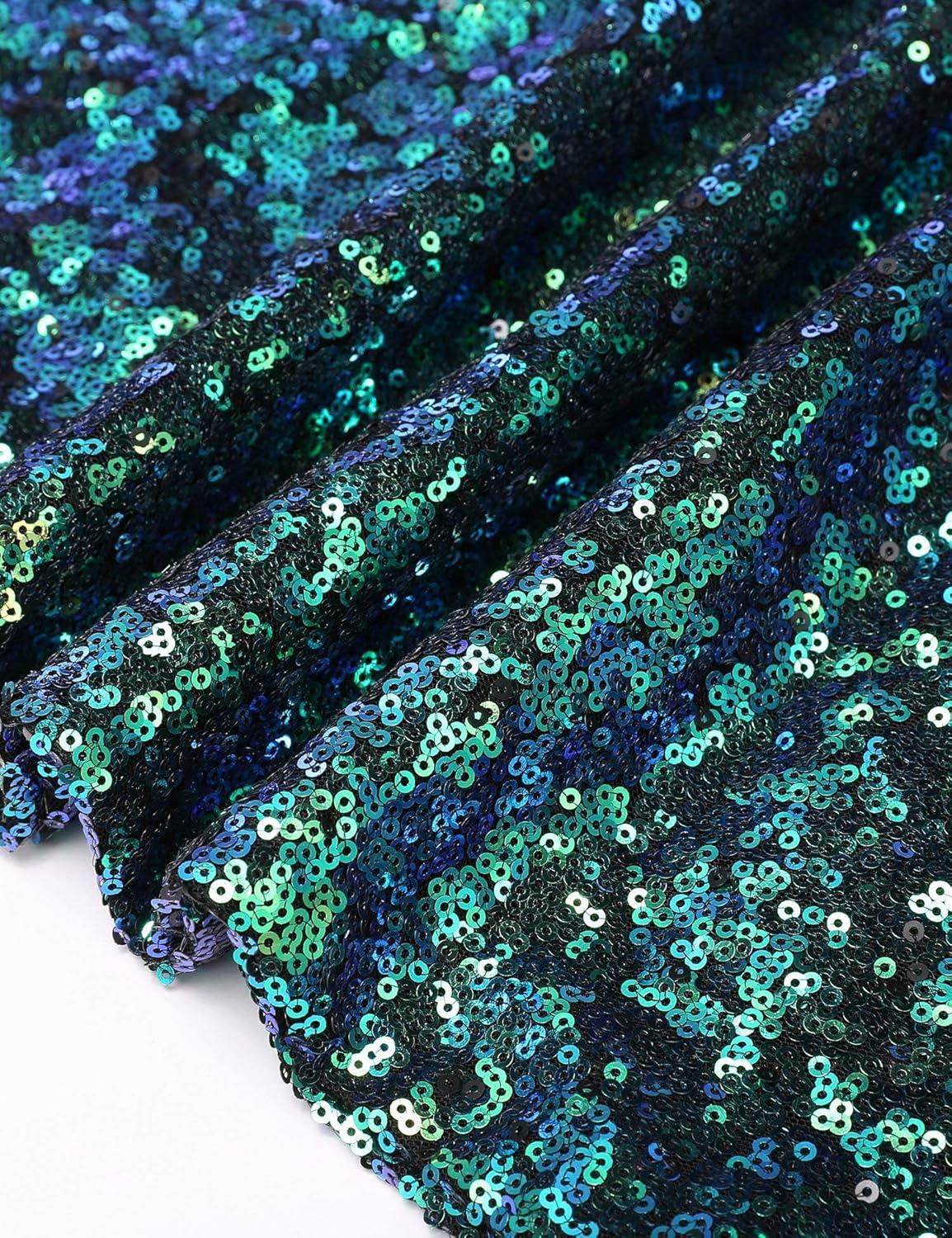 imageZeagoo Womens Sleeveless Sequin Top Sparkle Glitter Top Shimmer Camisole Vest Tank TopsDark Green Gradient