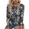 Zeagoo 3/4 Length Sleeve Womens Tops Round Neck Casual Summer Tunic Tops Basic Tees Blouses Dressy T-Shirts Pleated Shirts(Cx273)