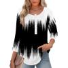 Zeagoo 3/4 Length Sleeve Womens Tops Round Neck Casual Summer Tunic Tops Basic Tees Blouses Dressy T-Shirts Pleated Shirts(Jb204)