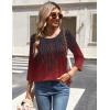 Zeagoo 3/4 Length Sleeve Womens Tops Round Neck Casual Summer Tunic Tops Basic Tees Blouses Dressy T-Shirts Pleated Shirts(Mz838)