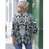 Zeagoo 3/4 Length Sleeve Womens Tops Round Neck Casual Summer Tunic Tops Basic Tees Blouses Dressy T-Shirts Pleated Shirts(Mz873)