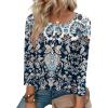 Zeagoo 3/4 Length Sleeve Womens Tops Round Neck Casual Summer Tunic Tops Basic Tees Blouses Dressy T-Shirts Pleated Shirts(Mz873)