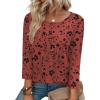 Zeagoo 3/4 Length Sleeve Womens Tops Round Neck Casual Summer Tunic Tops Basic Tees Blouses Dressy T-Shirts Pleated Shirts(Sf290)
