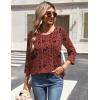 Zeagoo 3/4 Length Sleeve Womens Tops Round Neck Casual Summer Tunic Tops Basic Tees Blouses Dressy T-Shirts Pleated Shirts(Sf290)