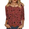 Zeagoo 3/4 Length Sleeve Womens Tops Round Neck Casual Summer Tunic Tops Basic Tees Blouses Dressy T-Shirts Pleated Shirts(Sf290)