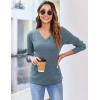 Zeagoo Long Sleeve Shirts for Women V Neck Casual Sweaters Basic Knit 2025 Fall Fashion Pullover Tops(Blue)
