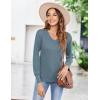 Zeagoo Long Sleeve Shirts for Women V Neck Casual Sweaters Basic Knit 2025 Fall Fashion Pullover Tops(Blue)