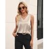 Zeagoo Satin Blouse for Women Summer Tank Tops Dressy Casual Silk Camisoles Sleeveless Shirts(Champagne)