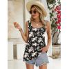 Zeagoo Sleeveless Floral Tank Tops for Women Summer Square Neck Pleated Babydoll Flowy Soft Tunic Tank Top