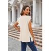 Zeagoo Sweater Vest Women Crew Neck Loose Fit Knit Lightweight T Shirts Pullover Casual Summer Outfits(Apricot)