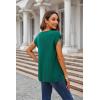 Zeagoo Sweater Vest Women Crew Neck Loose Fit Knit Lightweight T Shirts Pullover Casual Summer Outfits(Dark Green)
