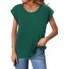 Zeagoo Sweater Vest Women Crew Neck Loose Fit Knit Lightweight T Shirts Pullover Casual Summer Outfits(Dark Green)