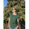 Zeagoo Sweater Vest Women Crew Neck Loose Fit Knit Lightweight T Shirts Pullover Casual Summer Outfits(Dark Green)