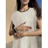 Zeagoo Sweater Vest Women Crew Neck Loose Fit Knit Lightweight T Shirts Pullover Casual Summer Outfits(Line White)