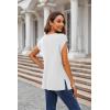 Zeagoo Sweater Vest Women Crew Neck Loose Fit Knit Lightweight T Shirts Pullover Casual Summer Outfits(White)