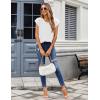 Zeagoo Sweater Vest Women Crew Neck Loose Fit Knit Lightweight T Shirts Pullover Casual Summer Outfits(White)