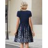 Zeagoo Women Summer Dress 2026 Short Sleeve Aline Mini Dresses with Pockets Casual Swing Tshirt Dress Vocation Beach Sundress(01-navy Floral)