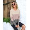 Zeagoo Women’s 2025 Fall Sweaters Casual Long Sleeve Crew Neck Ribbed Knit Side Slit Pullover Sweater(Pink&gray)