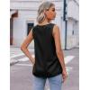Zeagoo Womens 2025 Silk Satin Tank Tops V Neck Casual Cami Sleeveless Camisole Blouses Summer Basic Tank Shirt(A Black)